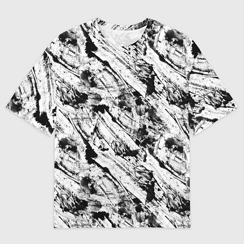 Мужская футболка оверсайз Гранж текстура отпечатки краски / 3D-принт – фото 1