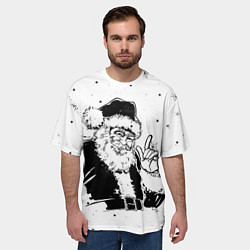 Футболка оверсайз мужская Дед мороз добрый, цвет: 3D-принт — фото 2