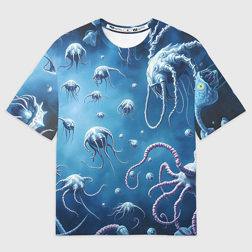 Мужская футболка оверсайз Мир фантастических осьминогов / 3D-принт – фото 1