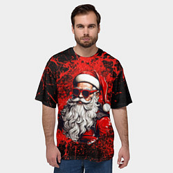 Футболка оверсайз мужская Санта Клаус в красках, цвет: 3D-принт — фото 2
