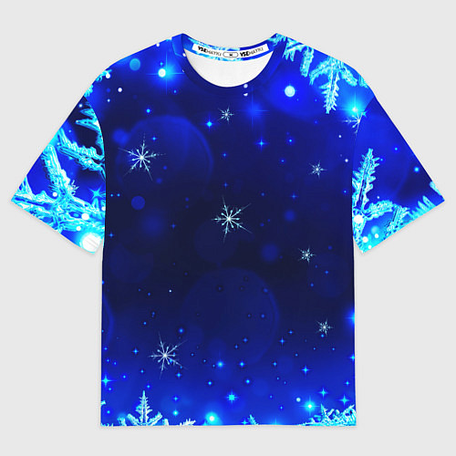 Мужская футболка оверсайз Снежный узор / 3D-принт – фото 1