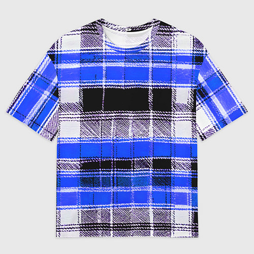 Мужская футболка оверсайз Белые полосы на чёрно-синем фоне / 3D-принт – фото 1