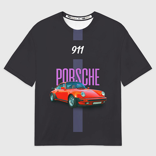 Мужская футболка оверсайз Porsche 911 cпортивный немецкий автомобиль / 3D-принт – фото 1