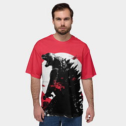 Футболка оверсайз мужская Godzilla destroys the city, цвет: 3D-принт — фото 2