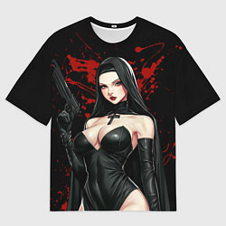 Мужская футболка оверсайз Монашка