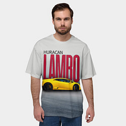 Футболка оверсайз мужская Итальянский гиперкар Lambo Huracan, цвет: 3D-принт — фото 2