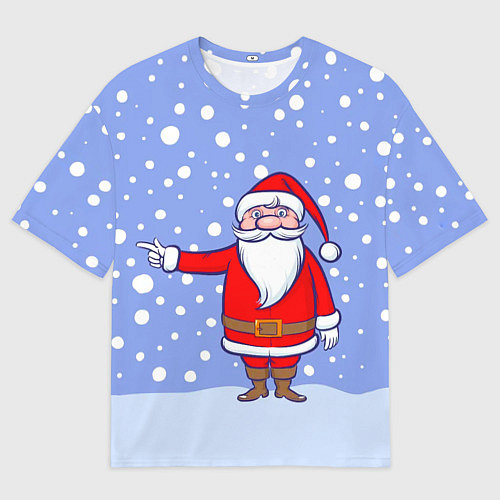 Мужская футболка оверсайз Удивленный Санта Клаус / 3D-принт – фото 1
