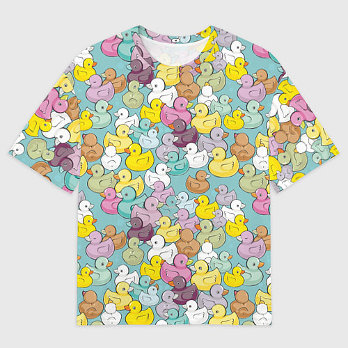 Мужская футболка оверсайз Уютные уточки / 3D-принт – фото 1