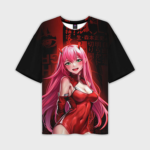 Мужская футболка оверсайз Zero Two anime sexy / 3D-принт – фото 1