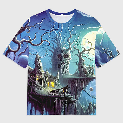 Мужская футболка оверсайз Коттедж ведьмы - нейроарт фантазия / 3D-принт – фото 1