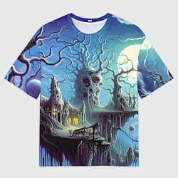 Футболка оверсайз мужская Коттедж ведьмы - нейроарт фантазия, цвет: 3D-принт