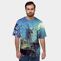 Футболка оверсайз мужская Коттедж ведьмы - нейроарт фантазия, цвет: 3D-принт — фото 2