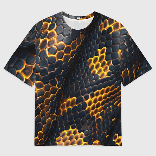 Мужская футболка оверсайз Текстура змеи / 3D-принт – фото 1