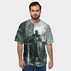 Футболка оверсайз мужская Рыцарь с большим щитом, цвет: 3D-принт — фото 2