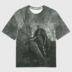 Мужская футболка оверсайз Рыцарь с большим мечом
