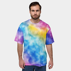 Футболка оверсайз мужская Радужный паттерн, цвет: 3D-принт — фото 2