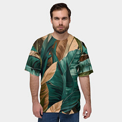 Футболка оверсайз мужская Крупные листья в тропиках, цвет: 3D-принт — фото 2