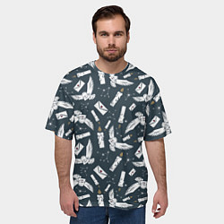 Футболка оверсайз мужская Гарри Поттер - паттерн c Буклей и письмом, цвет: 3D-принт — фото 2