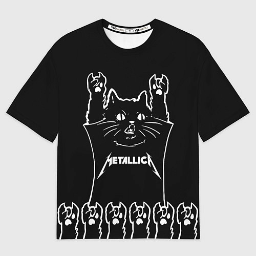 Мужская футболка оверсайз Metallica: cat rock / 3D-принт – фото 1