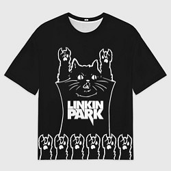 Мужская футболка оверсайз Linkin Park: cat rock