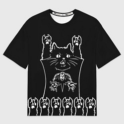 Мужская футболка оверсайз Король и Шут - кот рок