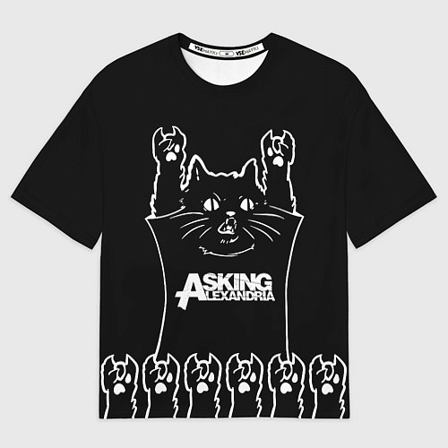 Мужская футболка оверсайз Asking Alexandria - кот рок / 3D-принт – фото 1