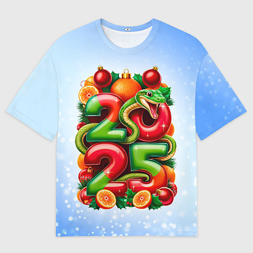 Мужская футболка оверсайз Змеи к нам приходят 2025 / 3D-принт – фото 1