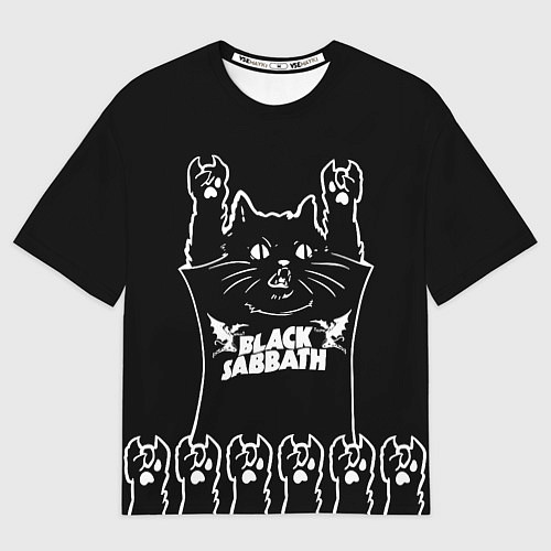 Мужская футболка оверсайз Black Sabbath: cat rock / 3D-принт – фото 1