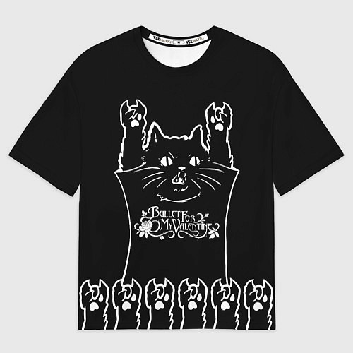 Мужская футболка оверсайз Bullet For My Valentine: cat rock / 3D-принт – фото 1