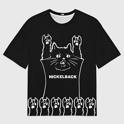 Футболка оверсайз мужская Nickelback: cat rock, цвет: 3D-принт