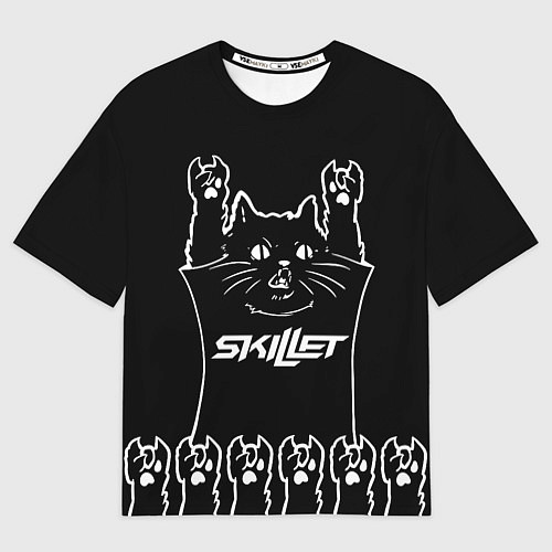 Мужская футболка оверсайз Skillet: cat rock / 3D-принт – фото 1