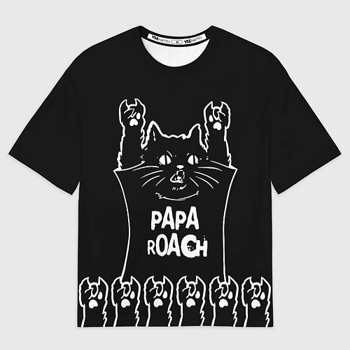 Мужская футболка оверсайз Papa Roach: cat rock / 3D-принт – фото 1