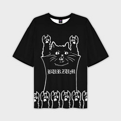 Футболка оверсайз мужская Burzum: cat rock, цвет: 3D-принт