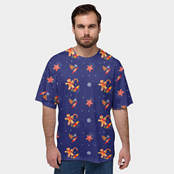 Футболка оверсайз мужская Сладости и снег, цвет: 3D-принт — фото 2