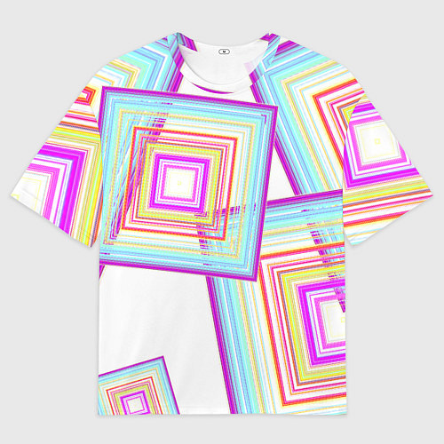 Мужская футболка оверсайз Абстрактные квадраты / 3D-принт – фото 1