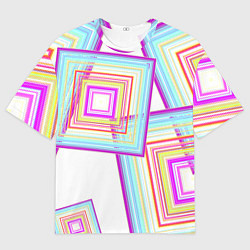 Футболка оверсайз мужская Абстрактные квадраты, цвет: 3D-принт