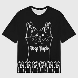 Мужская футболка оверсайз Deep Purple: cat rock
