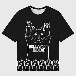 Мужская футболка оверсайз Hollywood Undead: cat rock