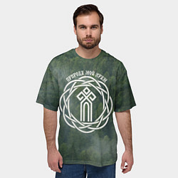 Футболка оверсайз мужская Символ чур - природа мой храм, цвет: 3D-принт — фото 2