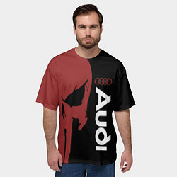 Футболка оверсайз мужская Audi и череп, цвет: 3D-принт — фото 2
