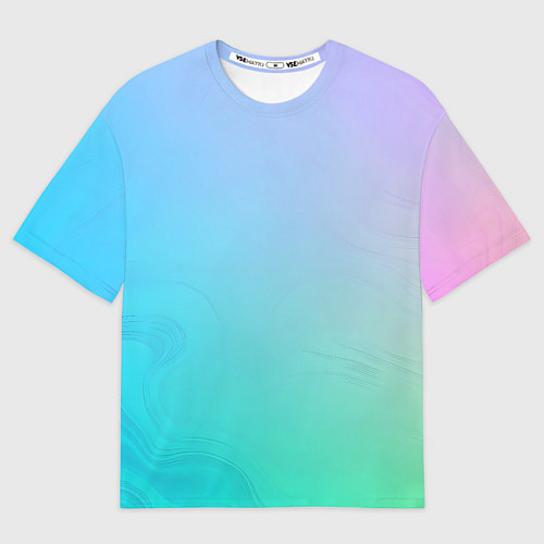 Мужская футболка оверсайз Градиент в голубых тонах / 3D-принт – фото 1