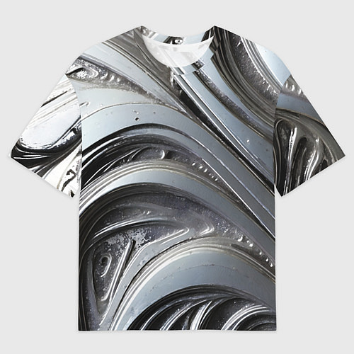 Мужская футболка оверсайз Полированный серебряный металл / 3D-принт – фото 1