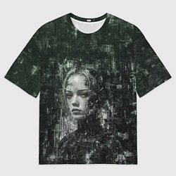 Футболка оверсайз мужская Андроид с кибернетическим паттерном, цвет: 3D-принт