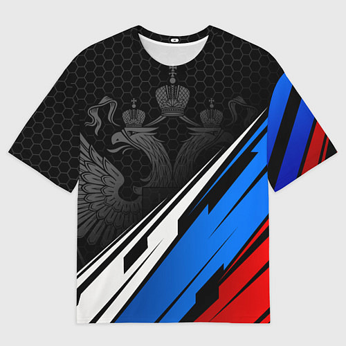 Мужская футболка оверсайз Россия - абстракция / 3D-принт – фото 1