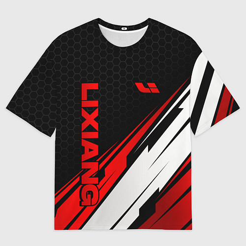 Мужская футболка оверсайз Lixiang - красная абстракция / 3D-принт – фото 1