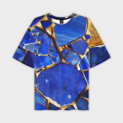 Футболка оверсайз мужская A gold mineral in a blue stone, цвет: 3D-принт