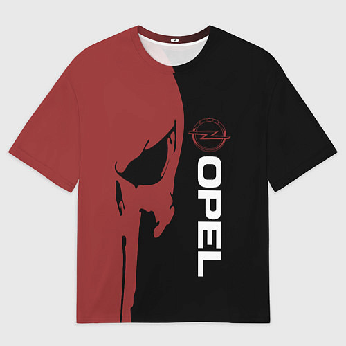 Мужская футболка оверсайз Опель и череп / 3D-принт – фото 1