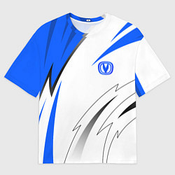 Футболка оверсайз мужская Changan - Белый и синий, цвет: 3D-принт