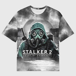 Футболка оверсайз мужская Stalker 2 heart of Chornobyl radiation, цвет: 3D-принт