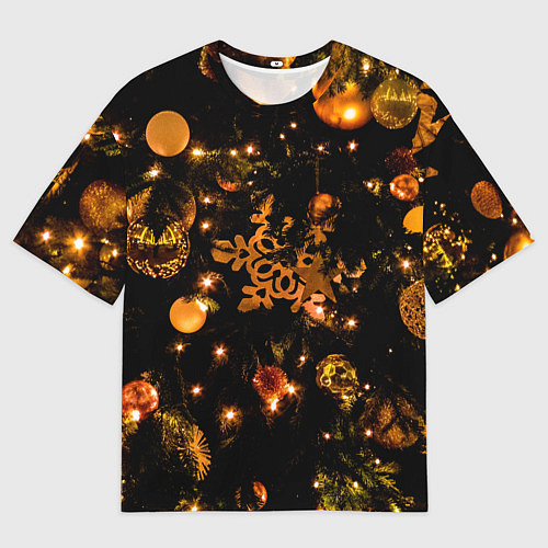 Мужская футболка оверсайз Новогоднее украшение / 3D-принт – фото 1